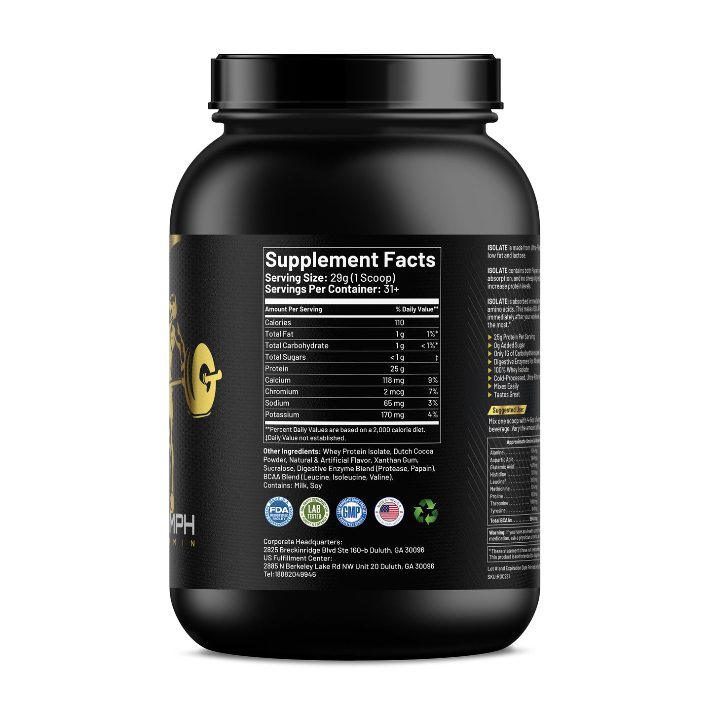 TRIUMPH VITAMIN 2lb 100% Whey Isolate Chocolate – 31 serv.