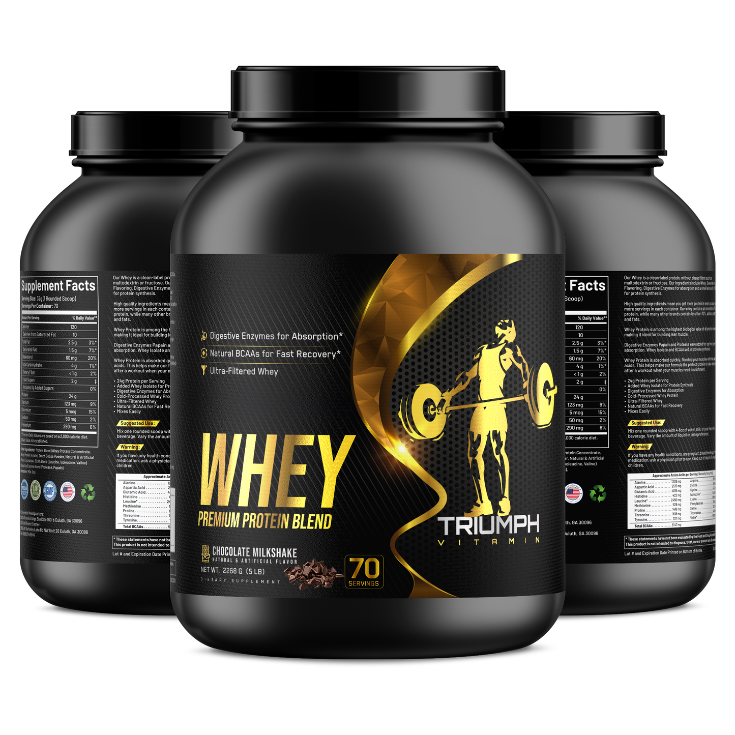TRIUMPH 5LB WHEY PROTEIN CHOCOLATE - 70 SERVING